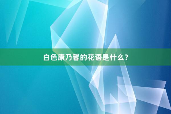 白色康乃馨的花语是什么？